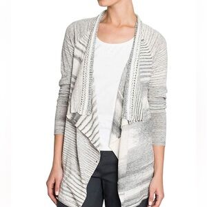 NIC+ZOE Women's Cream and Gray Cardigan
